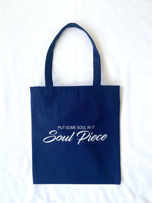 TOTE BAG PUT SOME SOUL IN IT NAVY BLUE